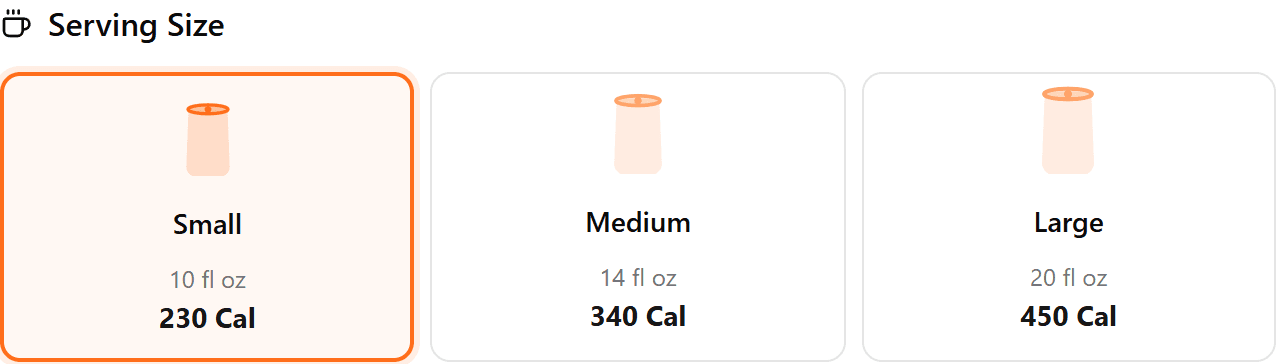 Choosing a serving size